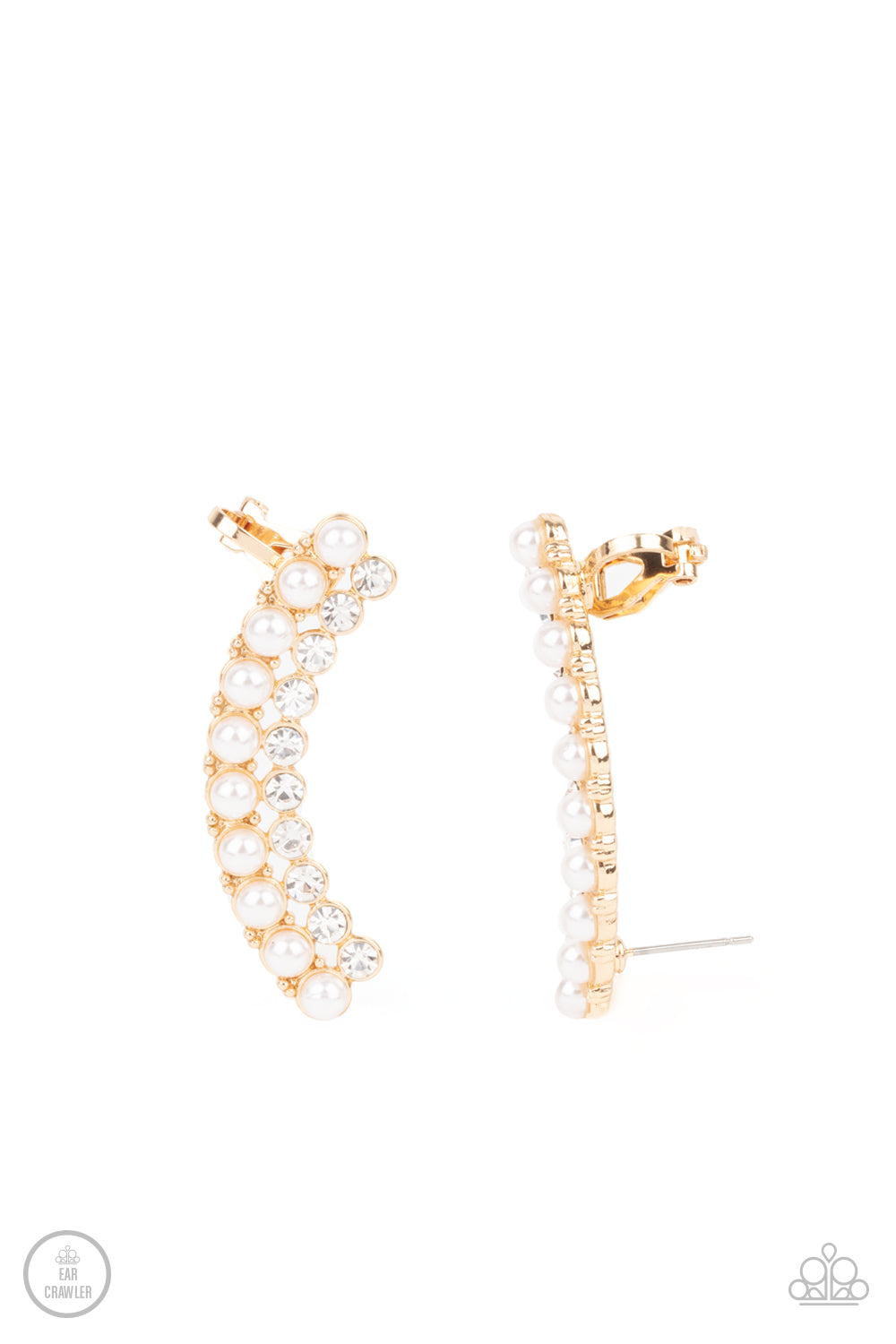 Doubled Down On Dazzle - Gold Paparazzi Earrings