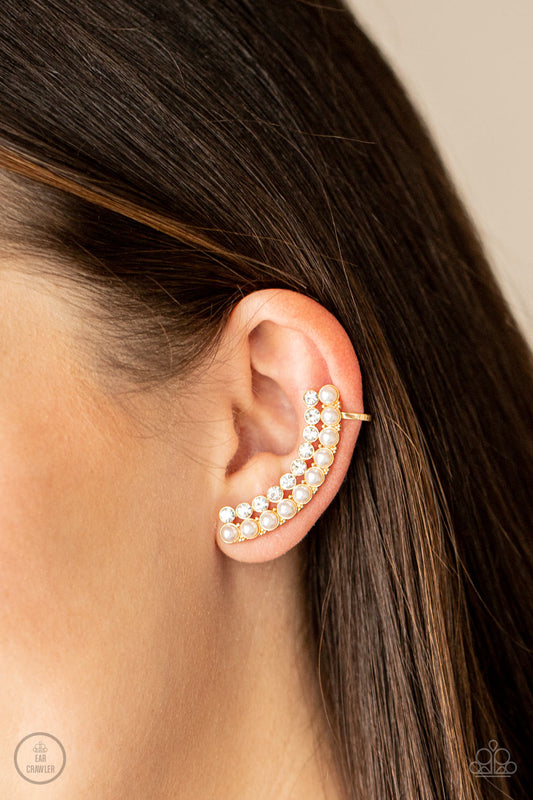 Doubled Down On Dazzle - Gold Paparazzi Earrings