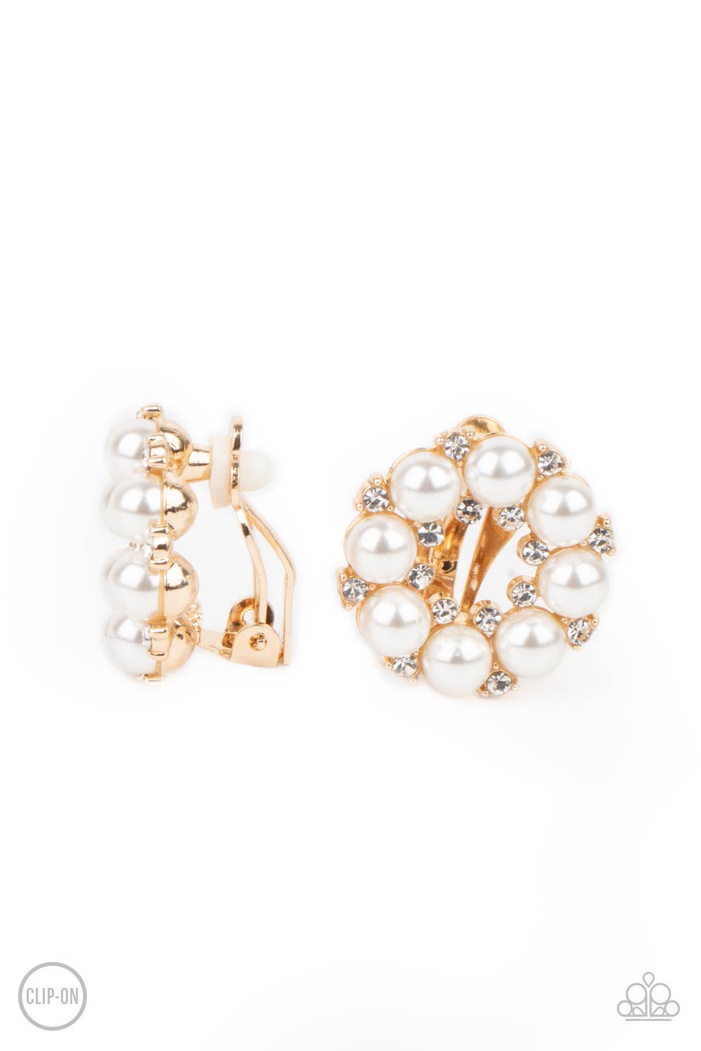 Roundabout Ritz - Gold Paparazzi Clip On Earrings