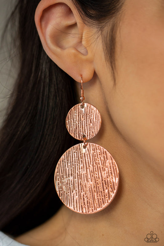 Status CYMBAL - Copper Paparazzi Earrings
