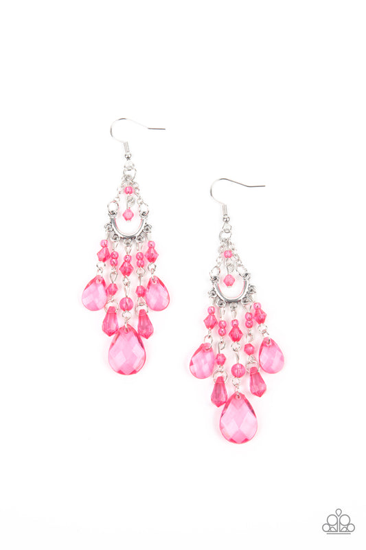Paid Vacation - Pink Paparazzi Earrings