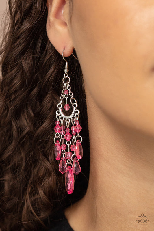 Paid Vacation - Pink Paparazzi Earrings
