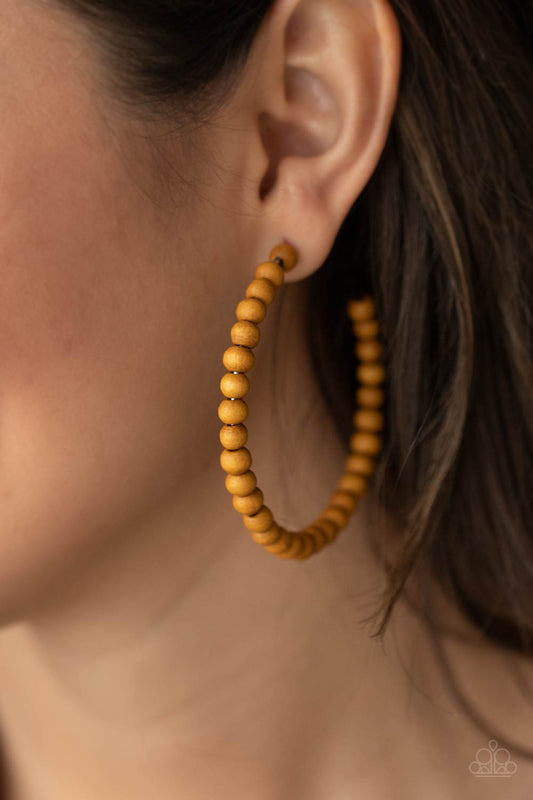 Should Have, Could Have, WOOD Have - Brown Paparazzi Earrings