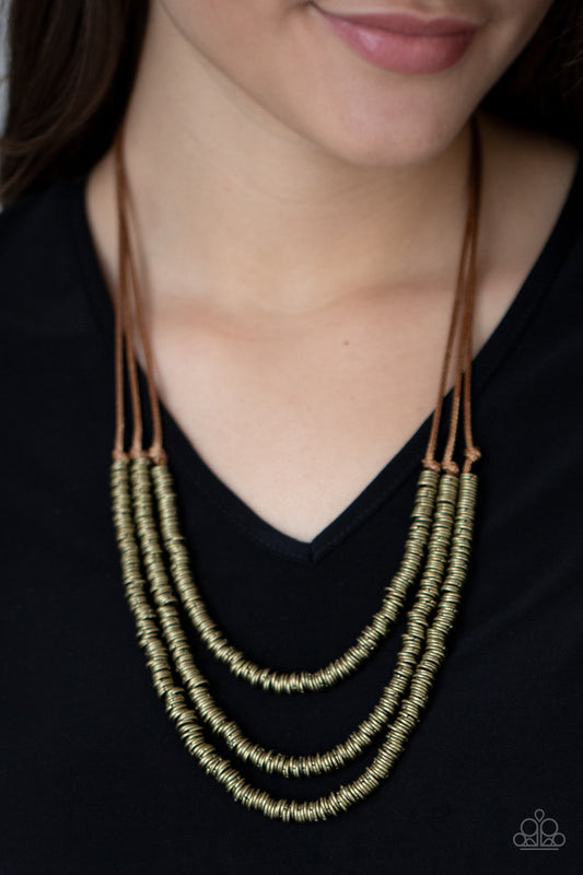 RING to Reason - Brass Paparazzi Necklace