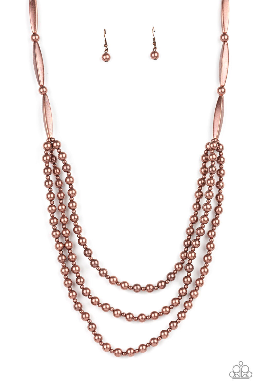 Beaded Beacon - Copper Paparazzi Necklace