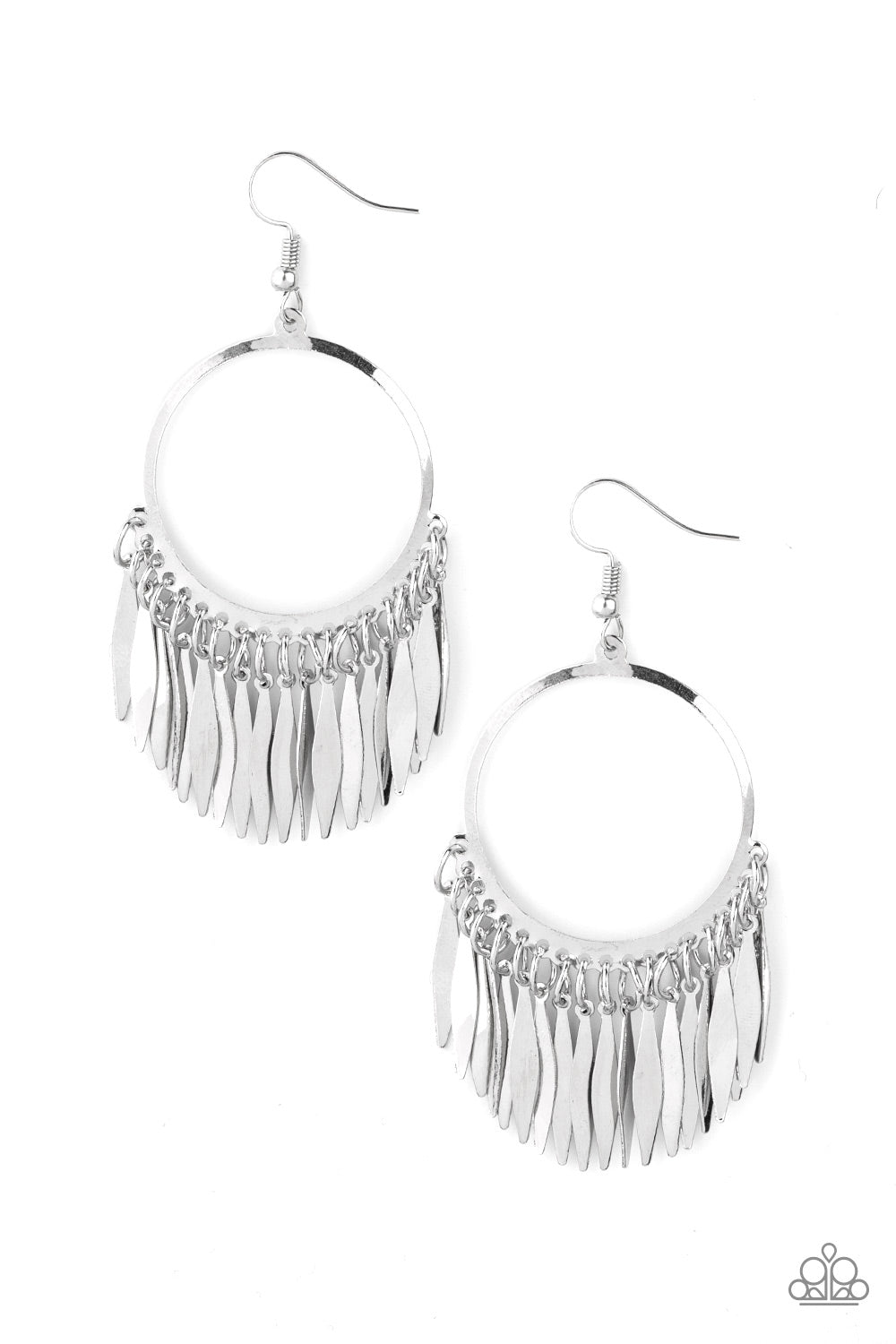 Radiant Chimes - Silver Paparazzi Earrings