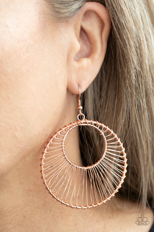 Artisan Applique - Copper Paparazzi Earrings