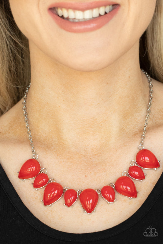 Pampered Poolside - Red Paparazzi Necklace