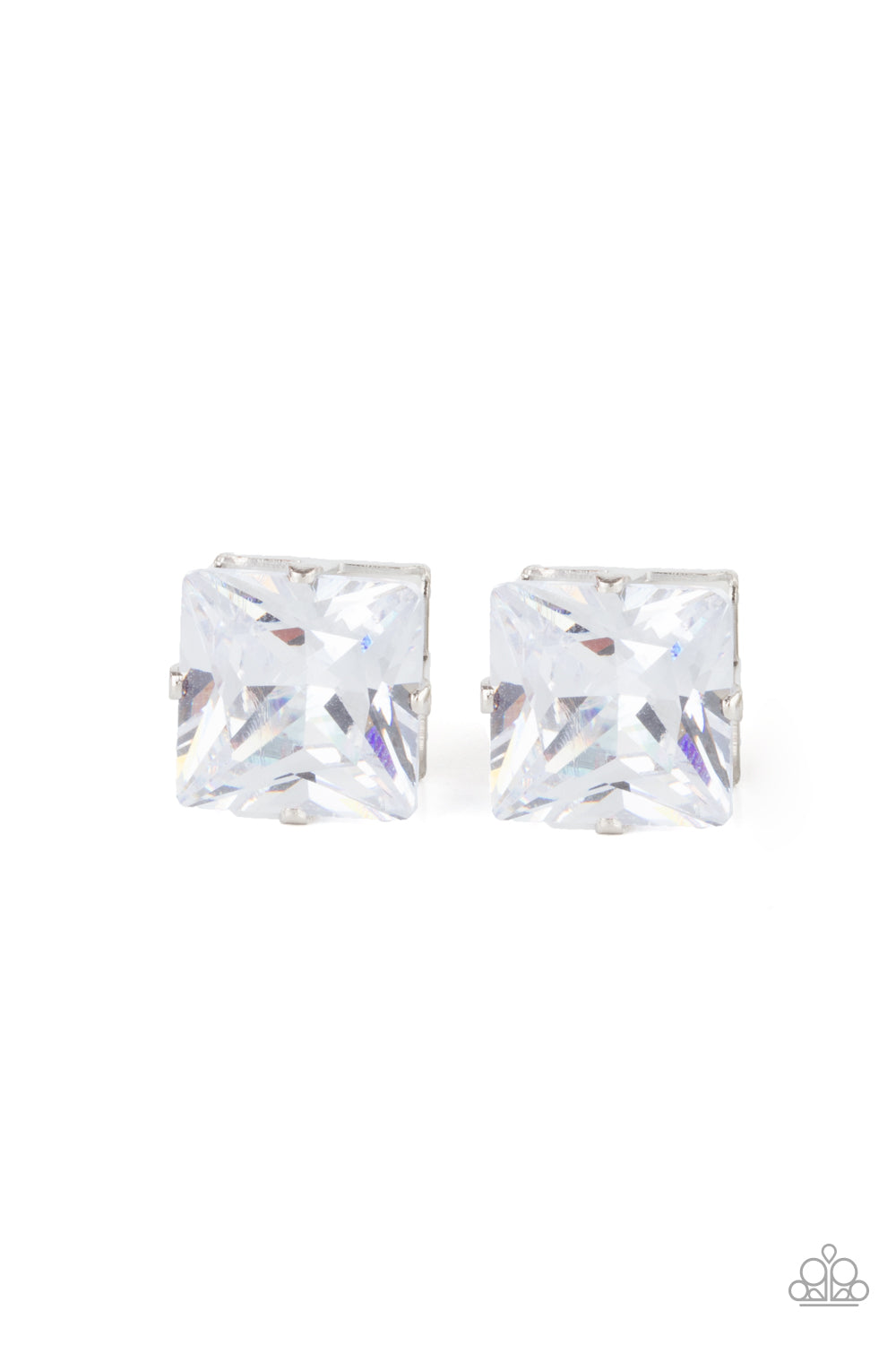 Times Square Timeless - White Paparazzi Earrings
