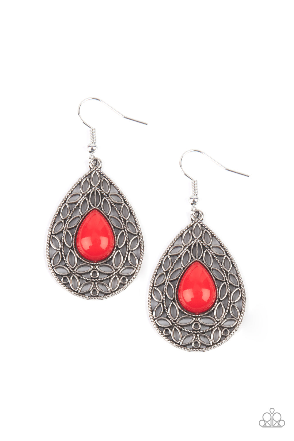 Fanciful Droplets - Red - Paparazzi Earrings