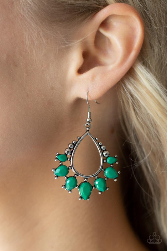 Flamboyant Ferocity - Green Paparazzi Earrings