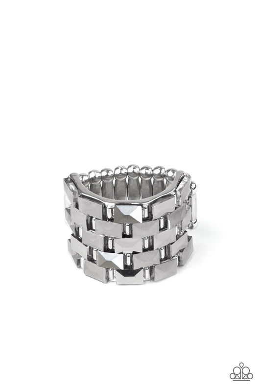 Checkered Couture - Silver Paparazzi Ring