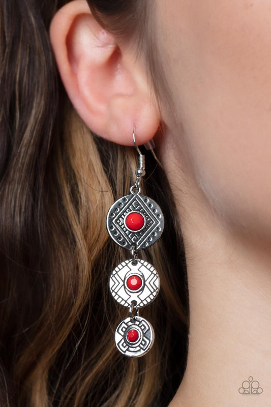 Totem Temptress - Red Paparazzi Earrings