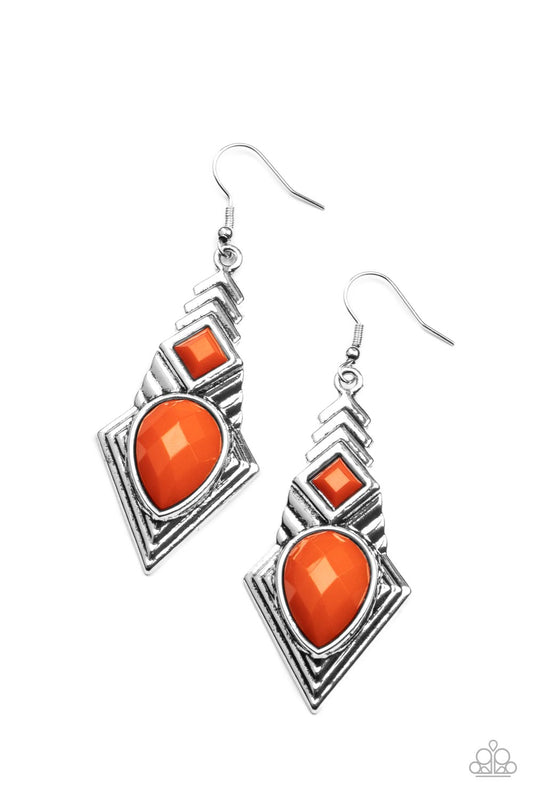 Stylishly Sonoran - Orange Paparazzi Earrings