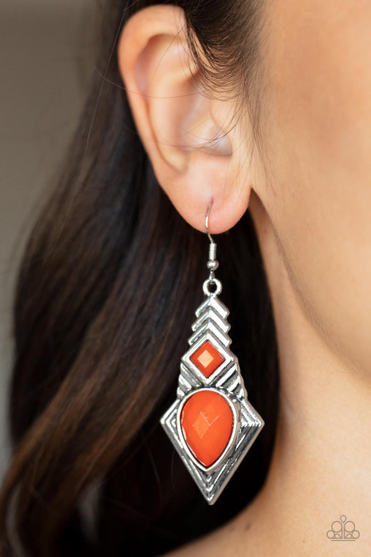Stylishly Sonoran - Orange Paparazzi Earrings