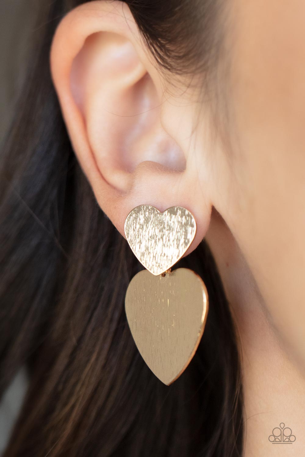 Heart-Racing Refinement - Gold Paparazzi Earrings