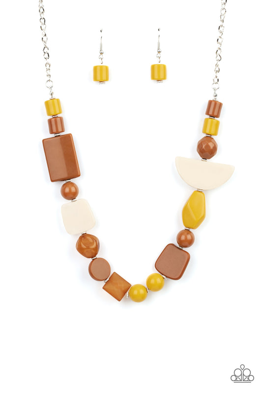 Tranquil Trendsetter - Yellow Paparazzi Necklace