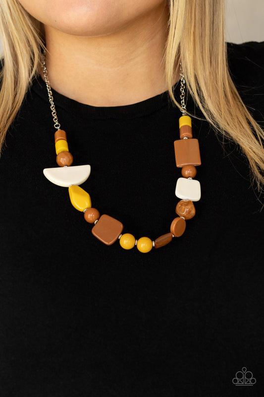 Tranquil Trendsetter - Yellow Paparazzi Necklace