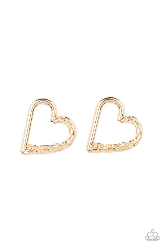 Cupid, Who? - Gold Paparazzi Earrings