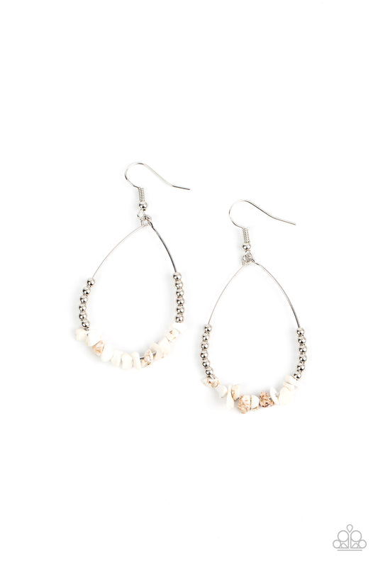 Come Out of Your SHALE - White Paparazzi Earrings