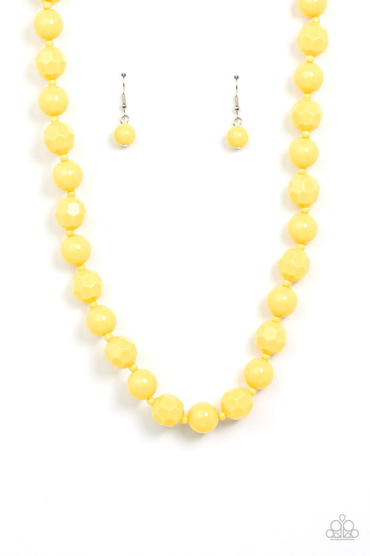Popping Promenade - Yellow Paparazzi Necklace