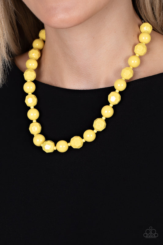 Popping Promenade - Yellow Paparazzi Necklace