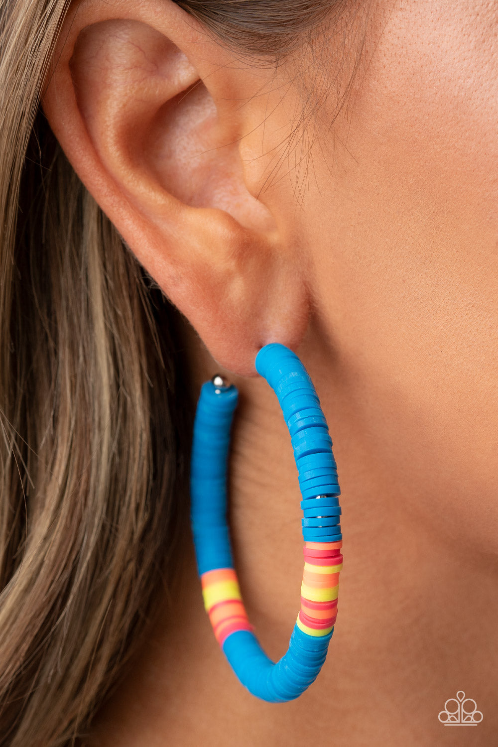 Colorfully Contagious - Blue Paparazzi Earrings