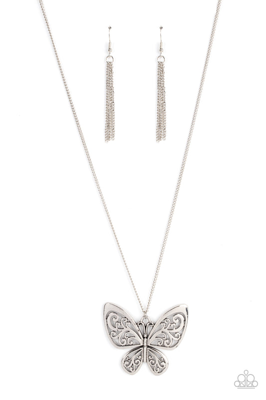 Butterfly Boutique - Silver Paparazzi Necklace