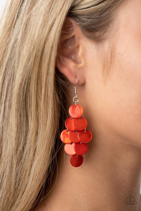 Tropical Tryst - Orange Paparazzi Earrings