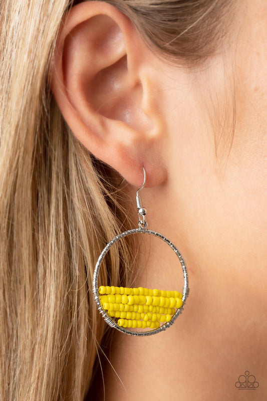 Head-Over-Horizons - Yellow Paparazzi Earrings