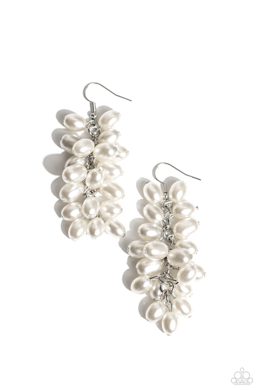Pearl Posse - White Earrings