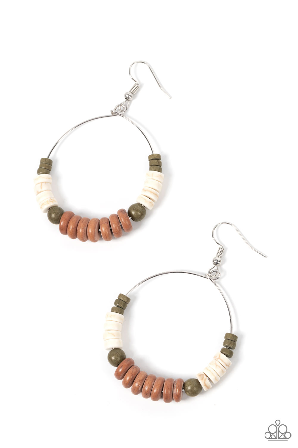 Skillfully Stacked - Brown Paparazzi Earrings