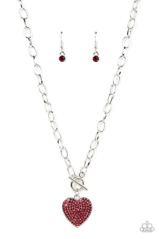 Red Heart Necklace & Bracelet Set