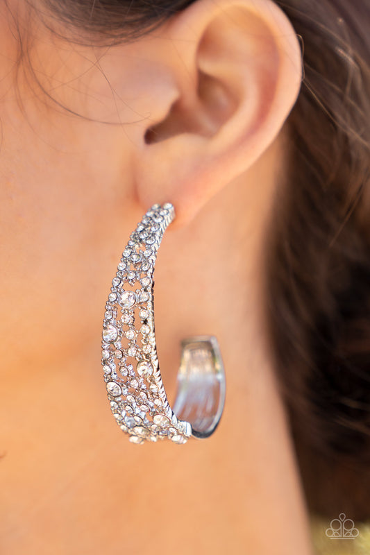 Cold as Ice - White Paparazzi Earrings
