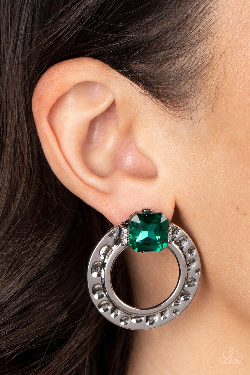 Smoldering Scintillation - Green Paparazzi Earrings