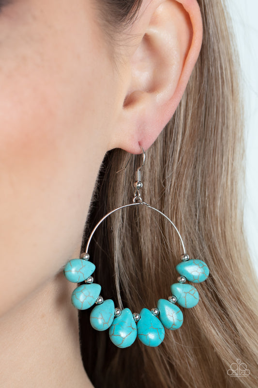 Canyon Quarry - Blue Paparazzi Earrings