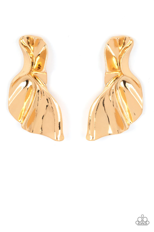 Paparazzi Earring Gold - METAL-Physical Mood