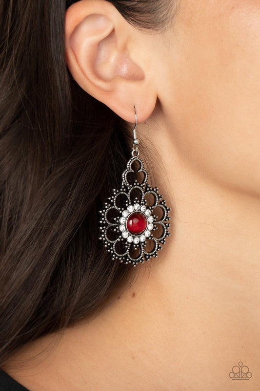 Paparazzi Floral Renaissance - Red Earrings