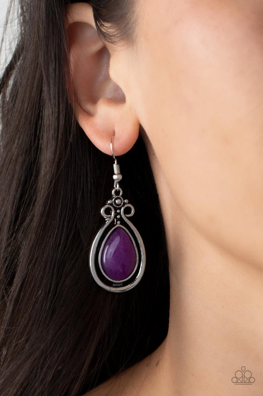 Paparazzi Mountain Mantra - Purple Earrings