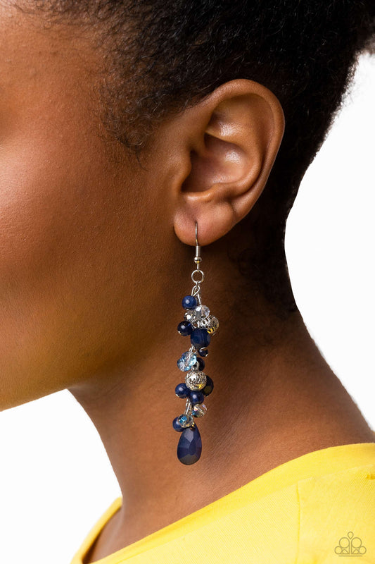 Cheeky Cascade - Blue Earrings