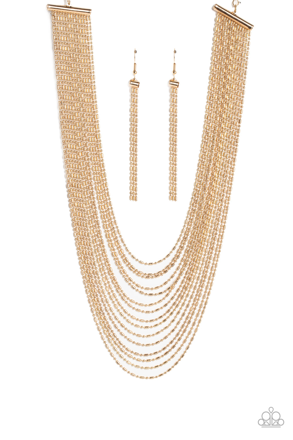 Paparazzi Cascading Chains - Gold Necklace