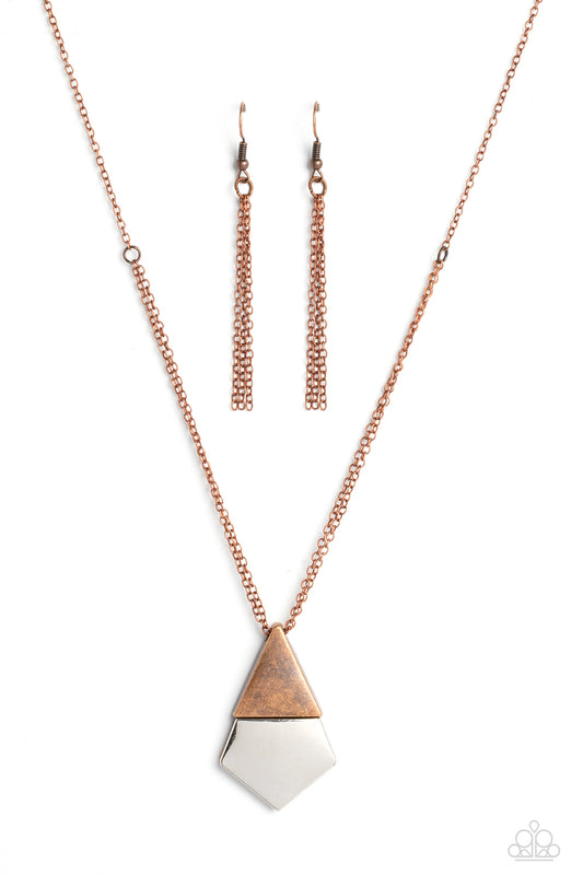 Posh Pyramid - Copper Necklace