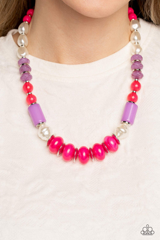 Paparazzi A SHEEN Slate - Pink Necklace