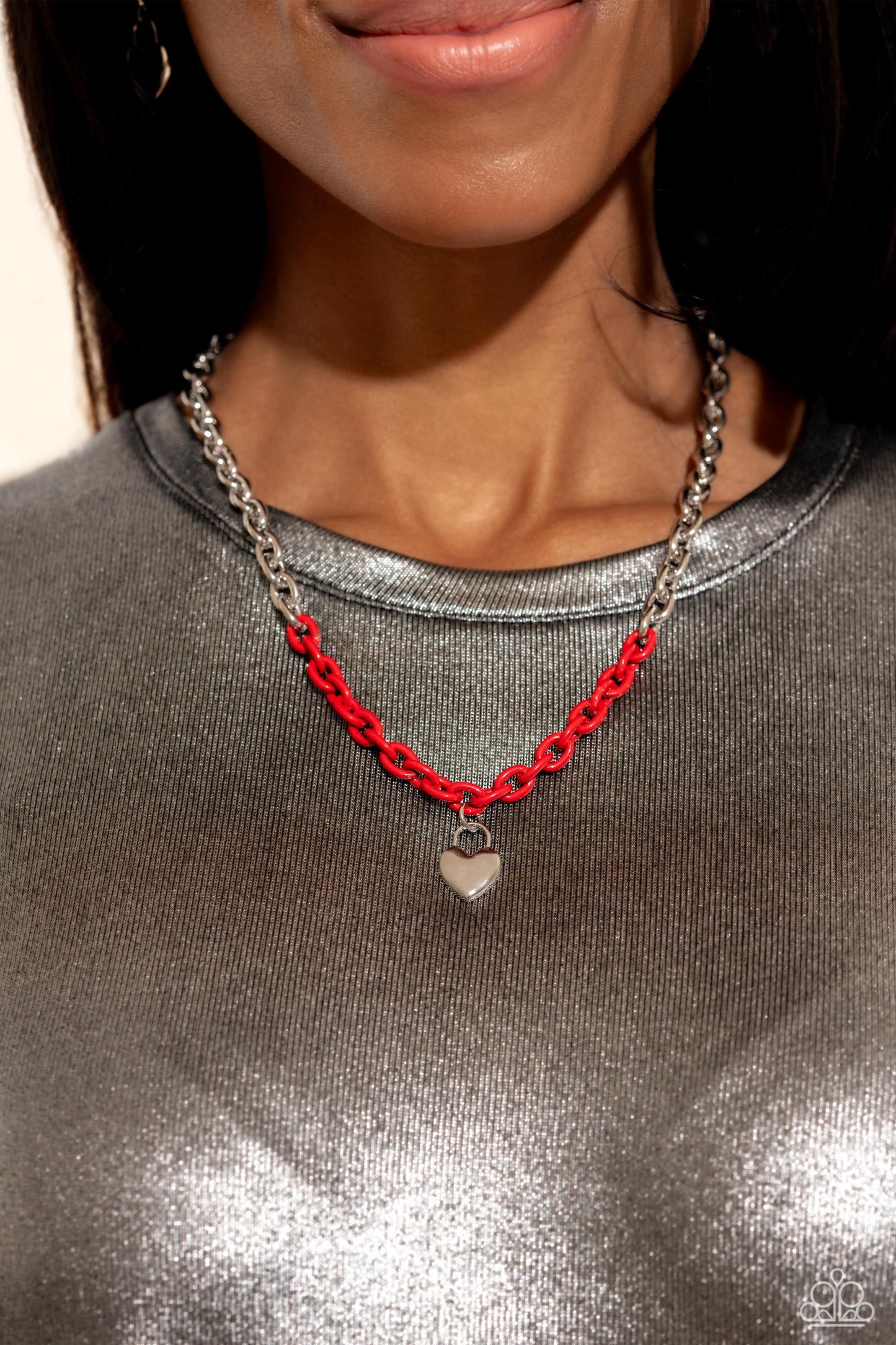 Locked Down - Red Necklace & Bracelet Set