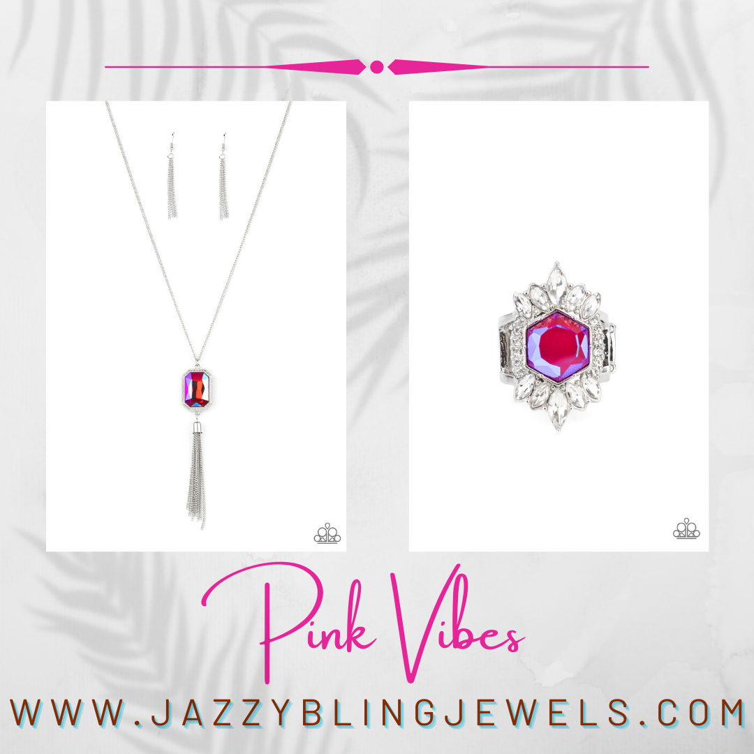 Blissed Out Opulence - Pink - Paparazzi Necklace & Divine Intervention Pink Ring
